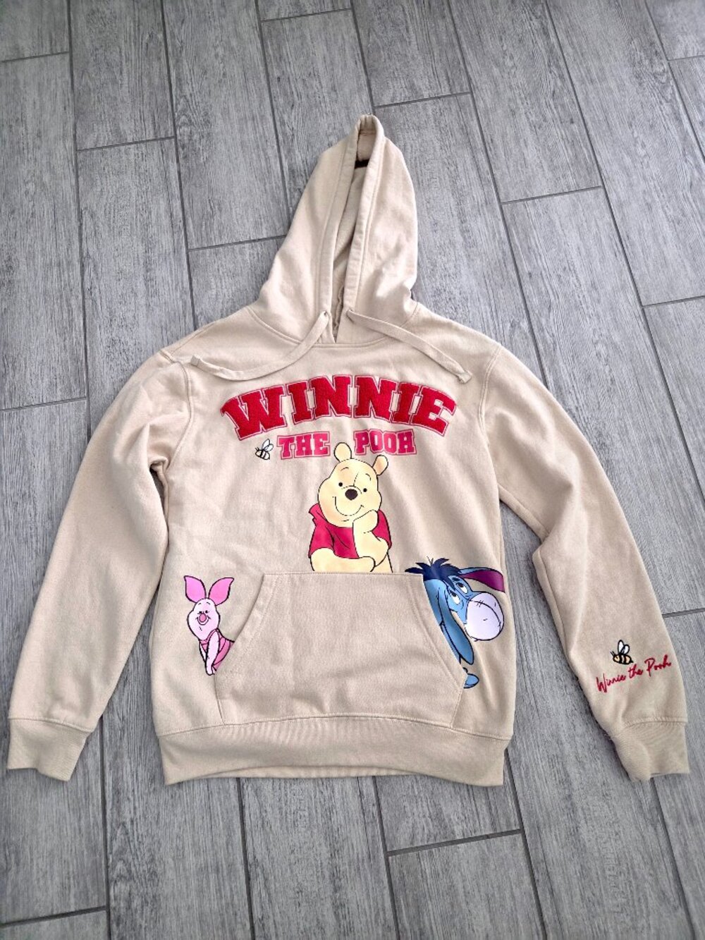 Disney Winnie the Pooh Kids Small Cream Hoodie Piglet Eeyore Freeze